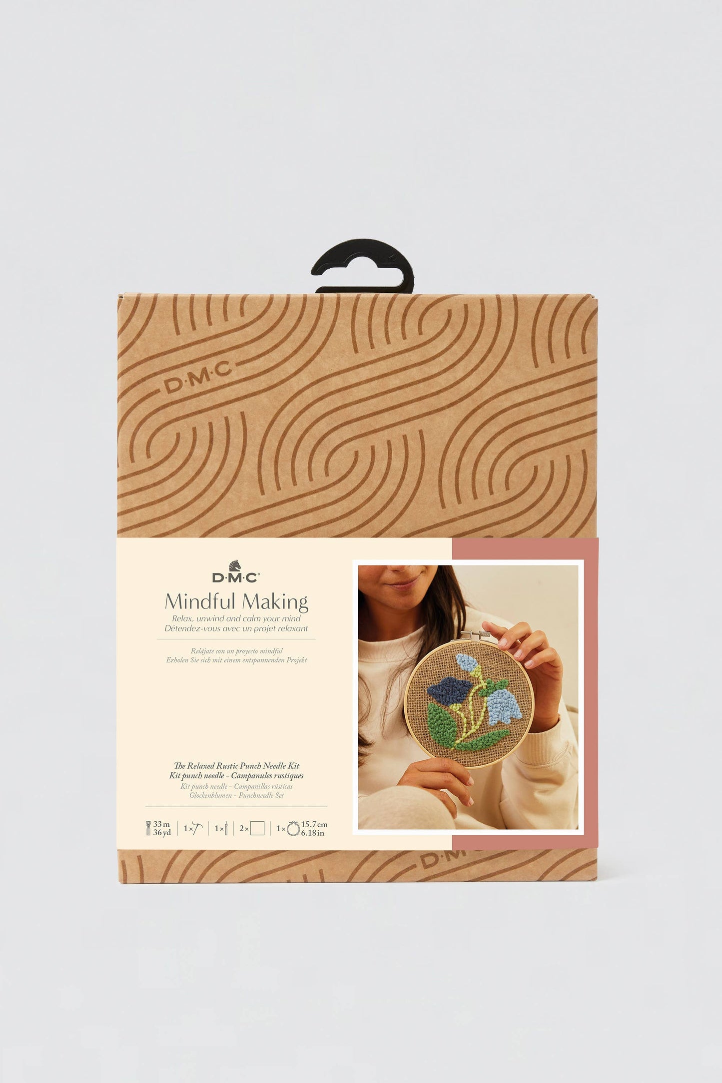 Blue Flowers-Relaxed Rustic Punch Needle Kit