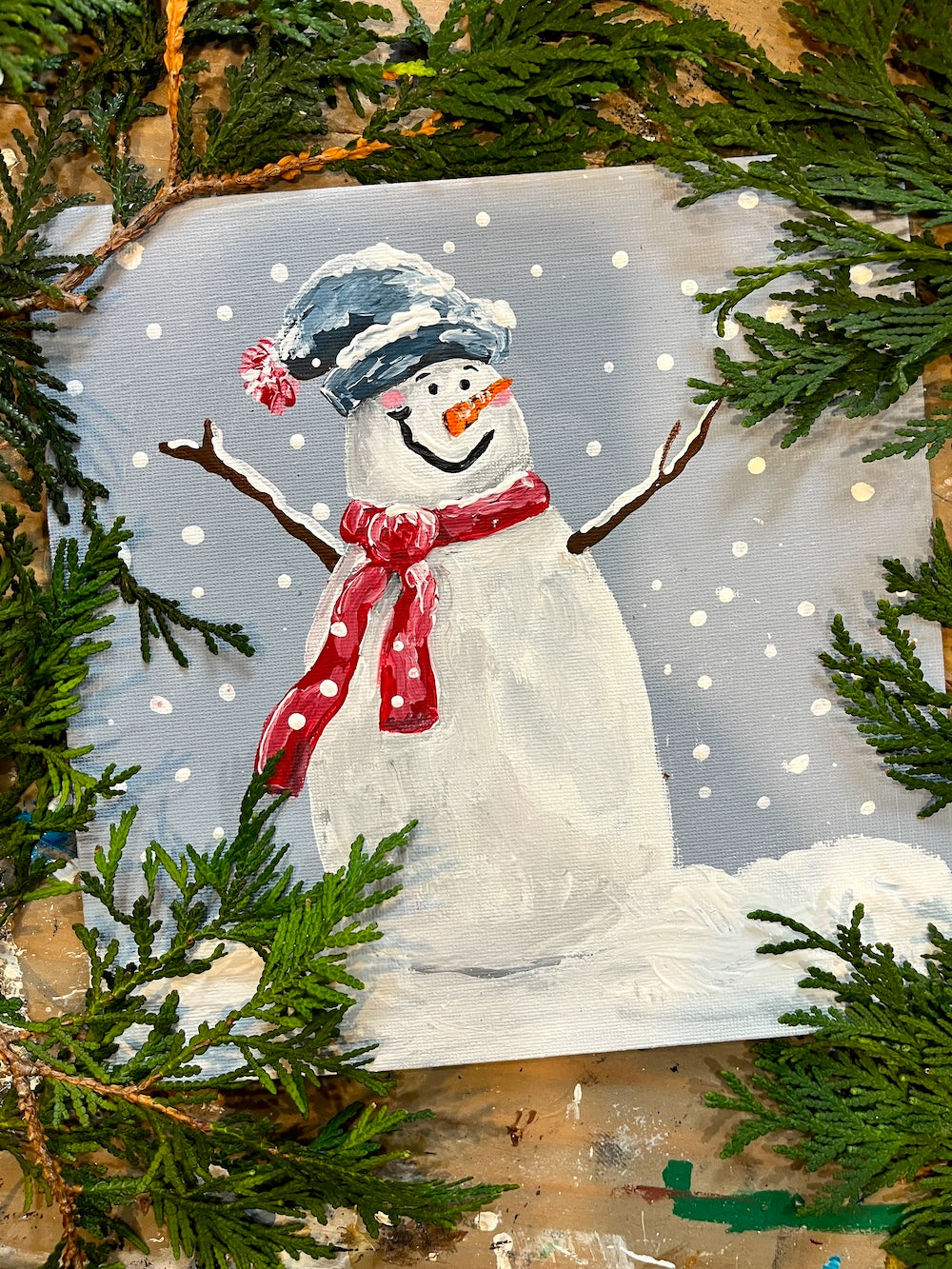 Acrylic Happy Snowman Acrylic Painting, 11 by 14: Saturday, November 15th 10:30 am-12:30 pm