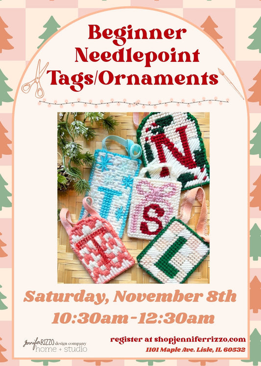 Beginner Needlepoint Tags: Saturday, November 8th 10:30 am-12:30 pm