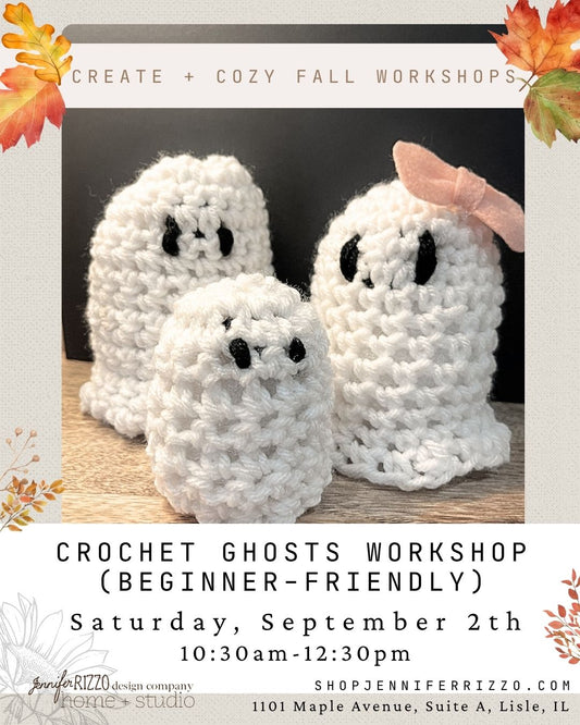 Easy Crochet Ghosts Saturday, September 27th 10:30am-12:30pm