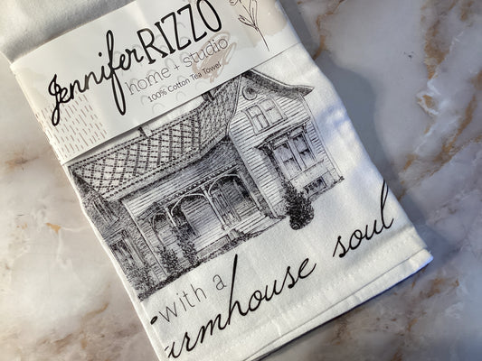 I Have A Suburban Address With A Farmhouse Soul 100% Cotton Tea Towel
