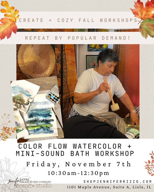 Color Flow Watercolor + Mini-Sound Bath Session:  Friday, November 7th 10:30am-12:30pm