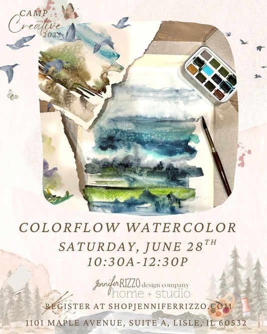 Color Flow Abstract Landscape Watercolor Workshop Saturday, June 28th 10:30 am-12:30pm
