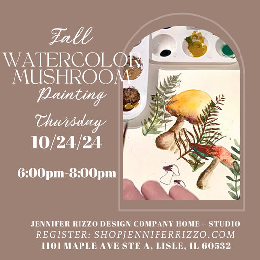 Fall Watercolor Mushroom Painting Art Workshop-Beginner Friendly- Thursday October 24th 6:00pm-8:00pm