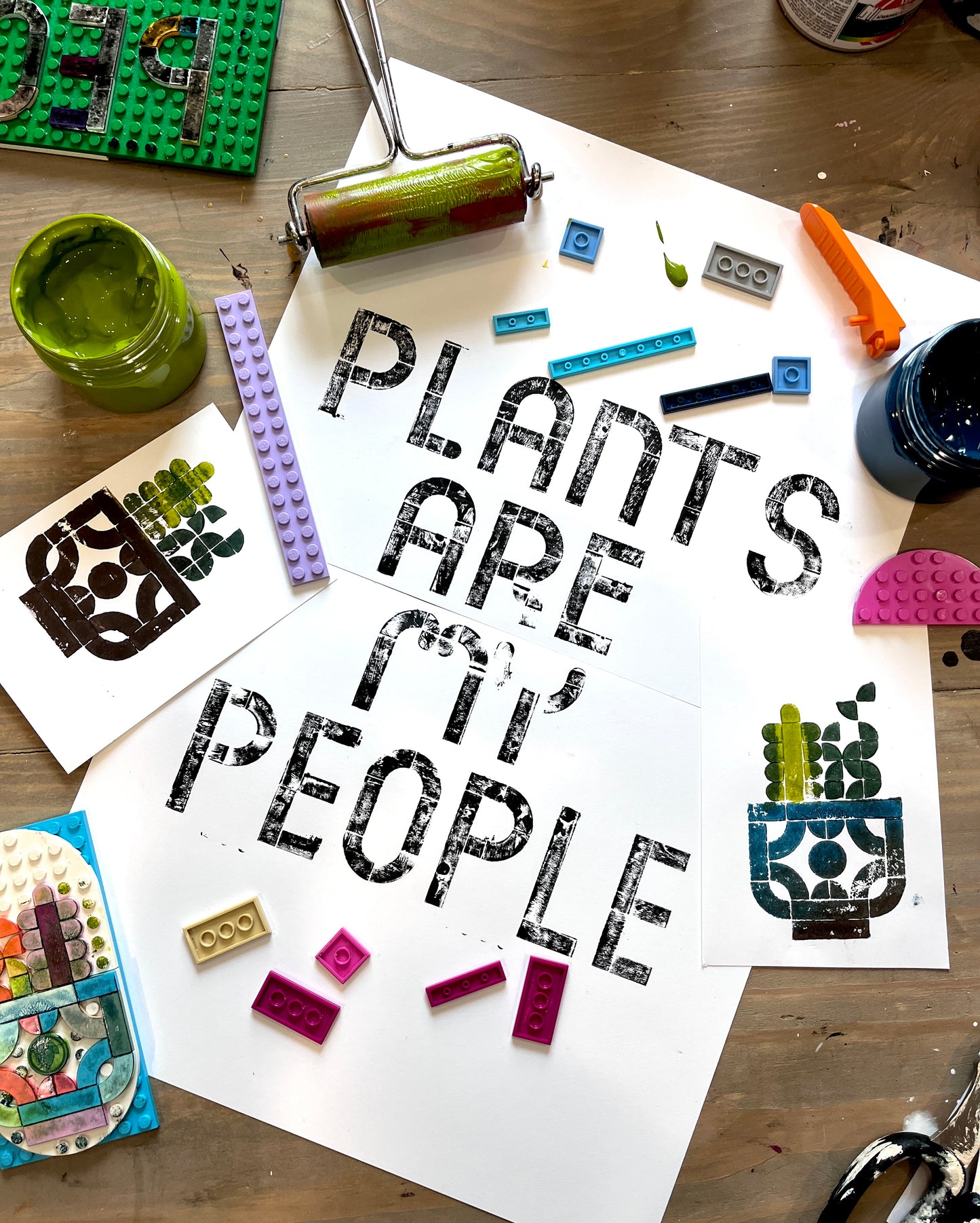 Play Brick Printmaking-Saturday, June 8th 10:30 a -12:30 p