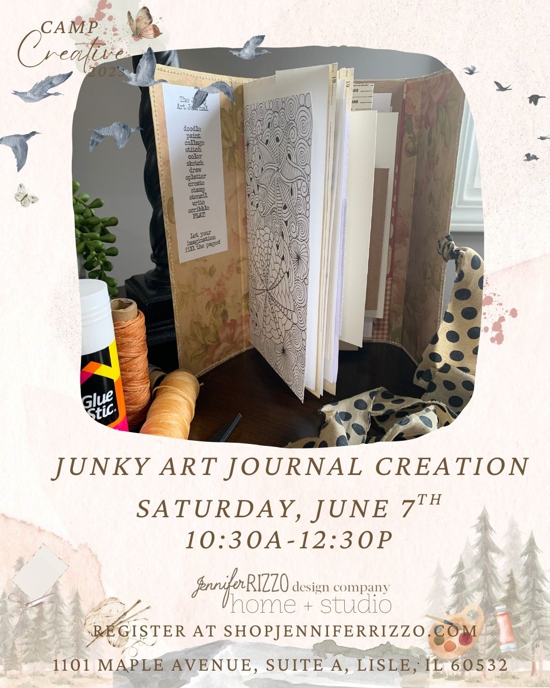 Junky Art Journal with Jill Green Saturday, June 7th 10:30 am-12:30 pm