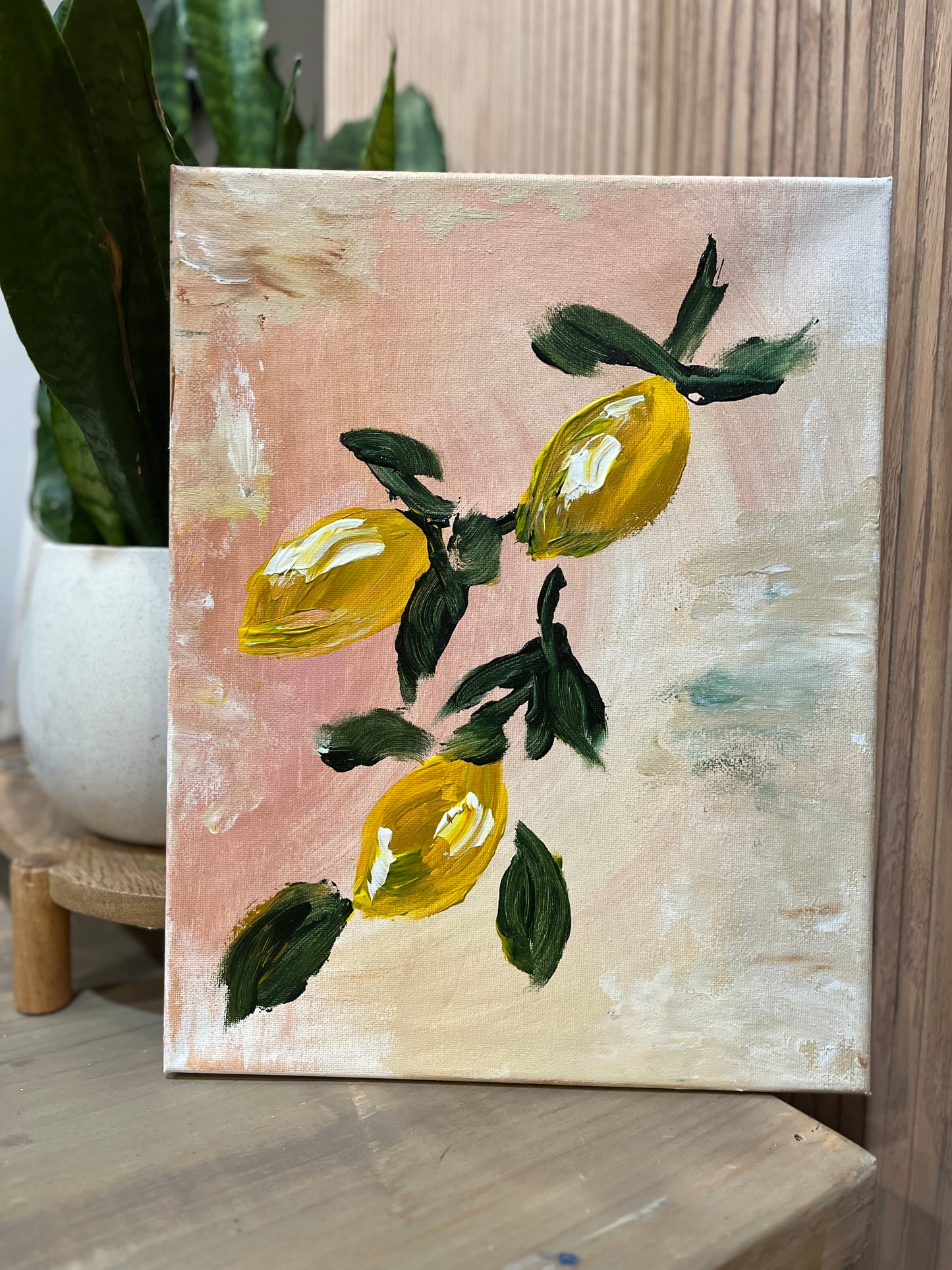 Lemon Branch Acrylic on Canvas Workshop Saturday, April 12th 10:30 am-12:30pm
