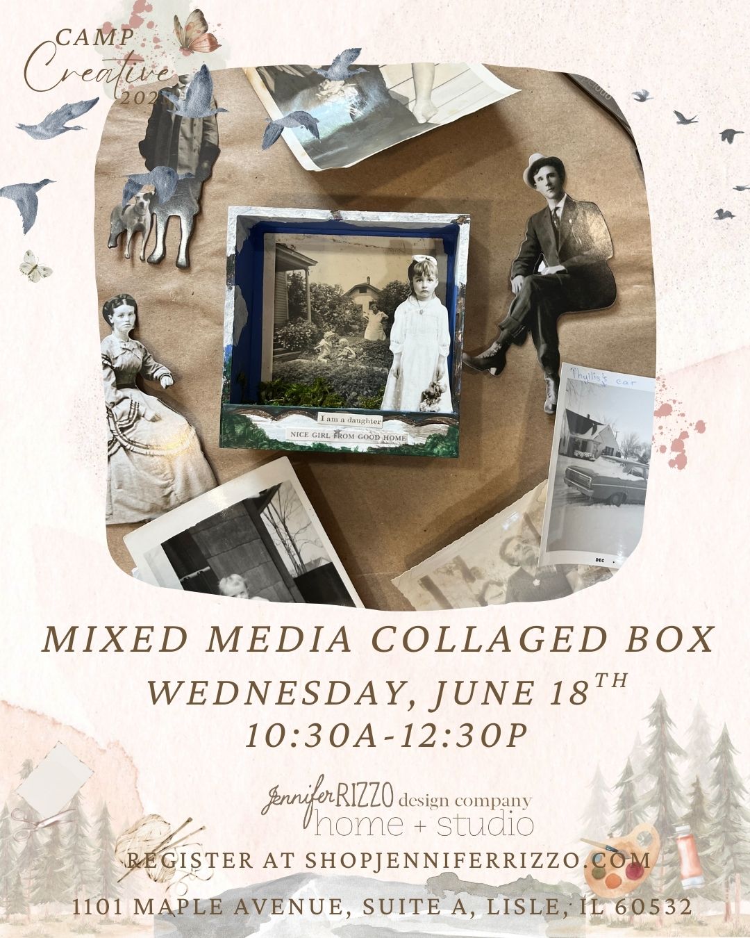 Mixed Media Collaged Art Diorama Box Wednesday, June 18th 10:30 am-12:30 pm