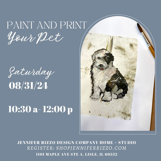 Print and Paint Your Pet Saturday August 31st 10:30 am-12:30 pm