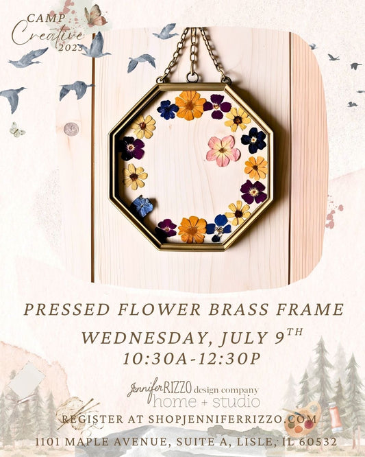 Pressed Flower Brass  Frame Wednesday, July 9th 10:30 am-12:30 pm