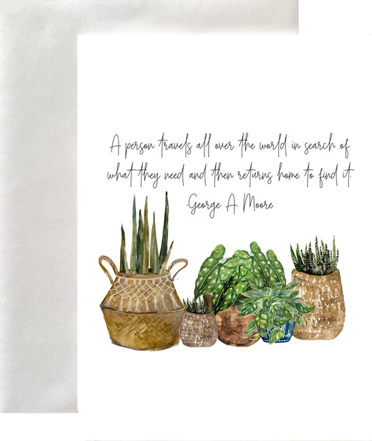 A Person Travels The World 5x7 Greeting Card Blank Interior