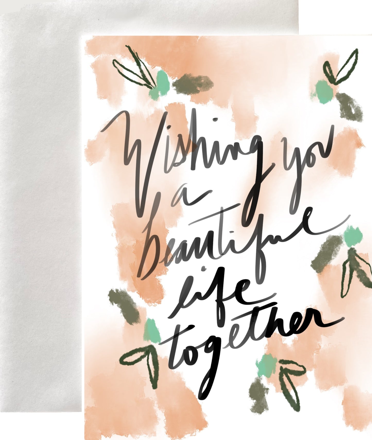 Wishing You A Beautiful Life Together Greeting Card Blank Interior