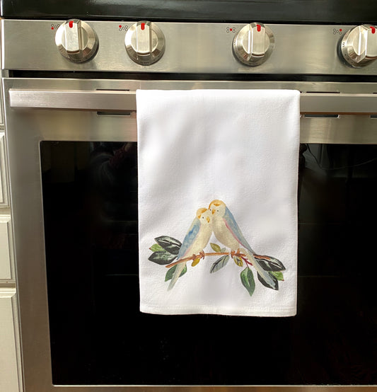 The Love Birds 100% Cotton Tea Towel