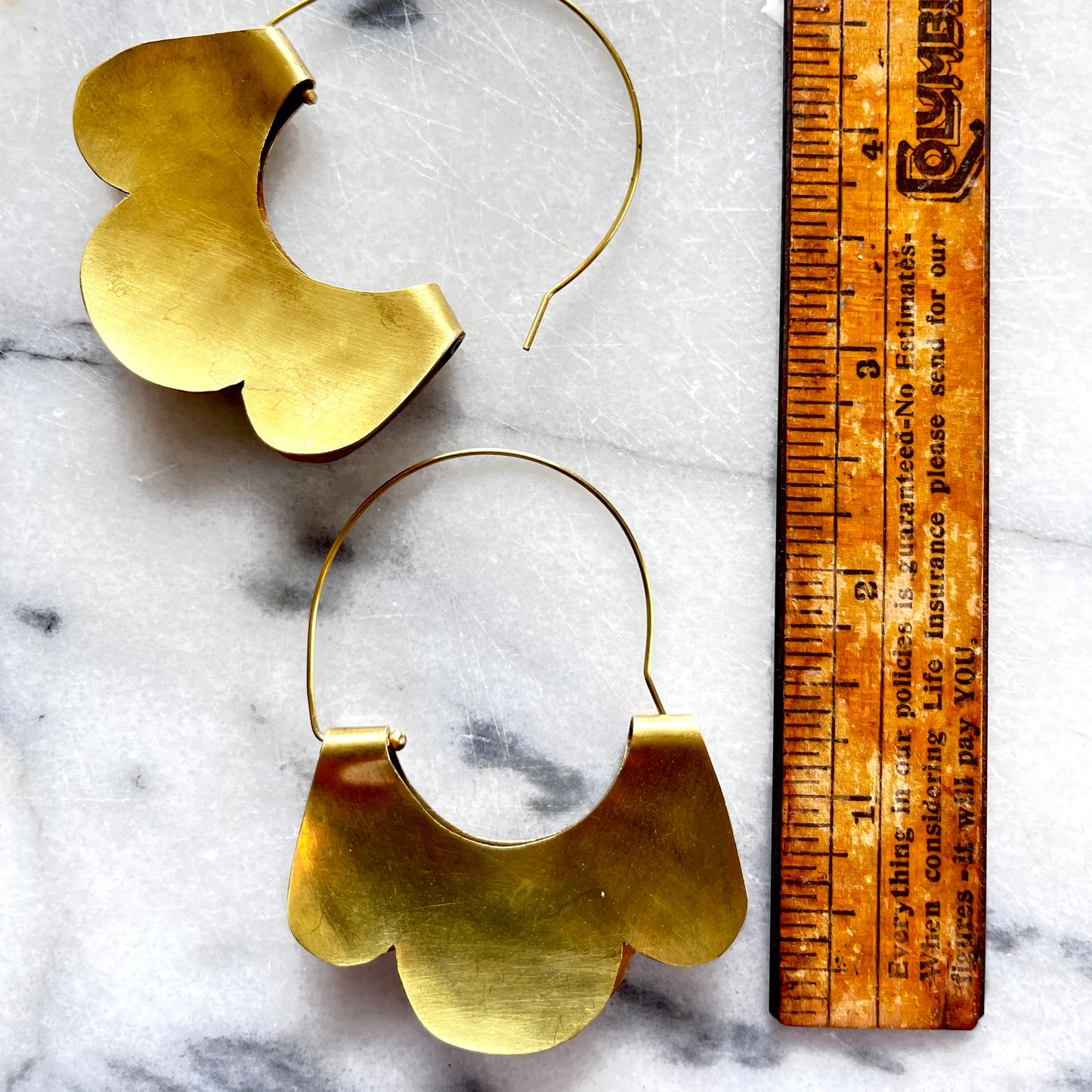 Goldtone Scalloped Statement Earrings