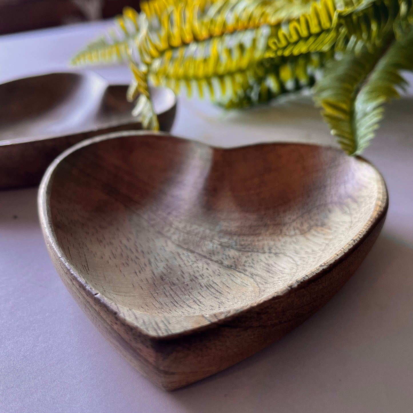 Small Wood Heart Shaped Dish