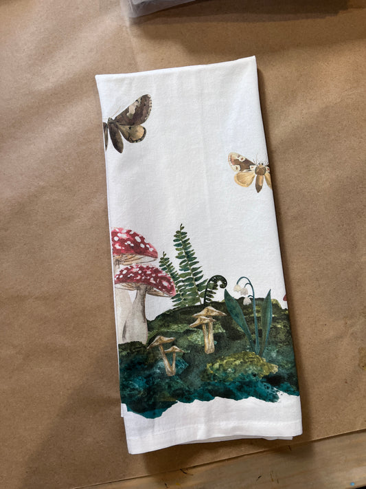 Woodland Mushrooms Cotton Tea Towel