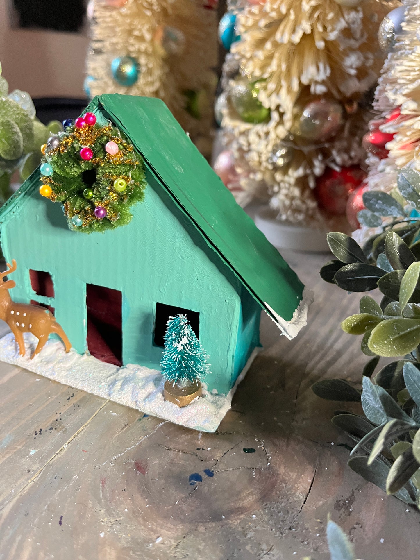 Handmade Christmas Putz-Style House- Millie Cottage