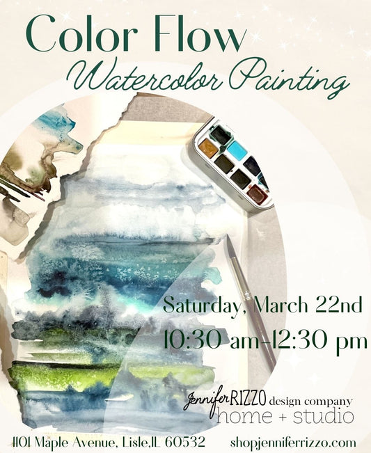 Color Flow Watercolor Workshop Saturday, March 22nd 10:30 am-12:30pm