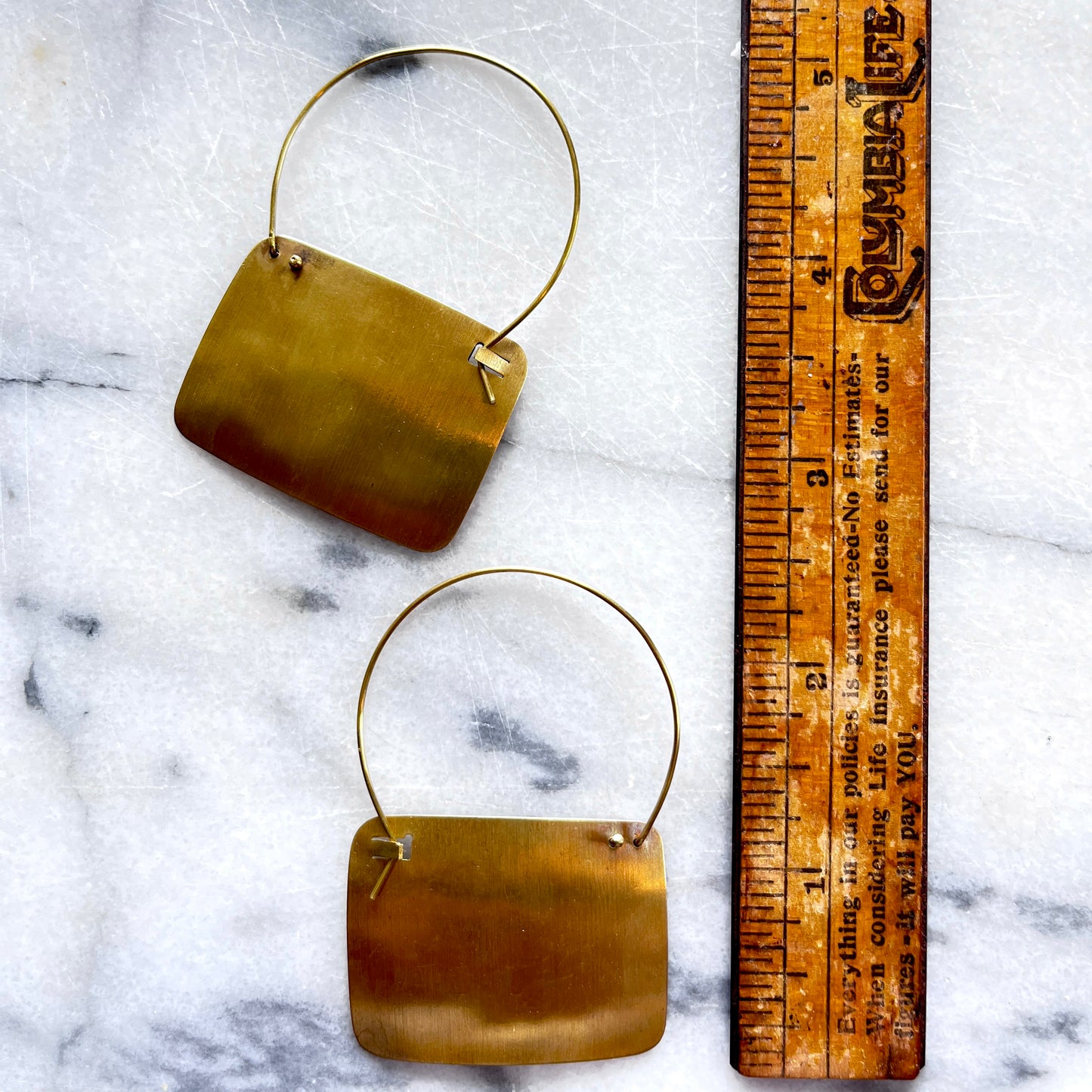 Rectangle Goldtone Statement Earrings