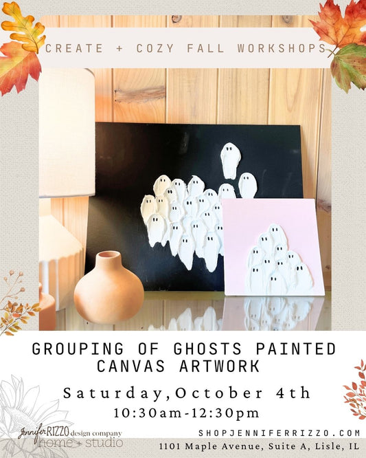 Grouping of Ghosts Texture Art Canvas Saturday, October 4th 10:30am-12:30pm