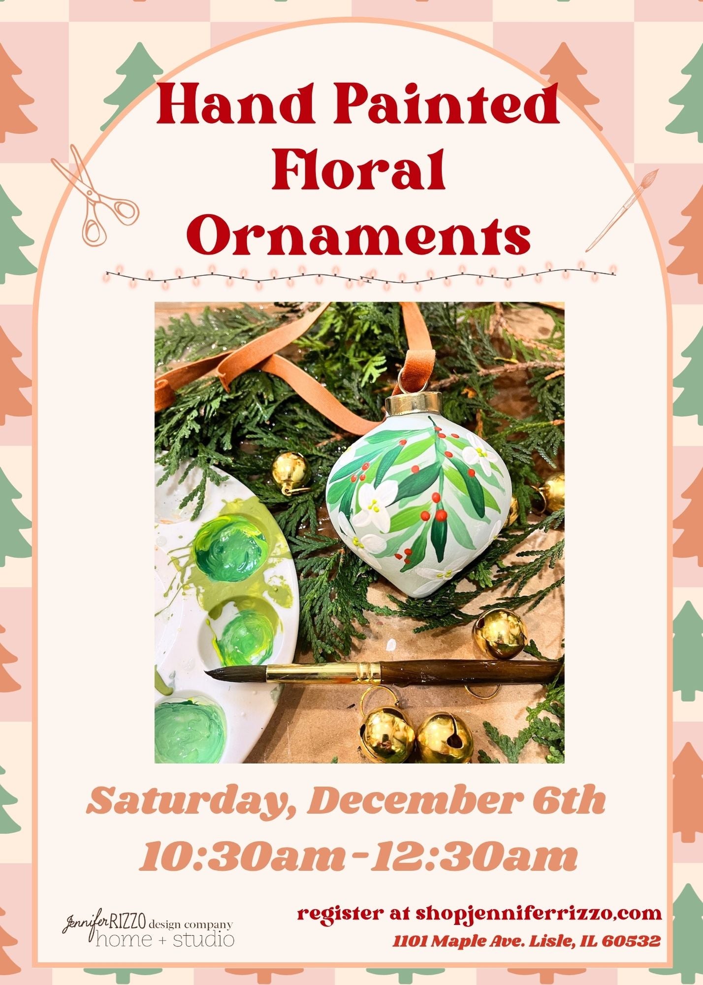 Hand Painted Ornaments - set of two: Saturday, December 6th 10:30 am-12:30 pm