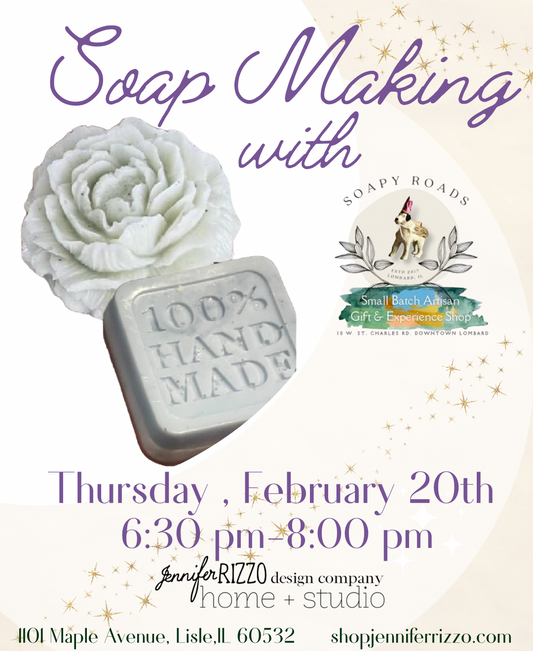 Peony Soap Making with Soapy Roads of Lombard Thursday,February 20th 6:30pm-8:00 pm