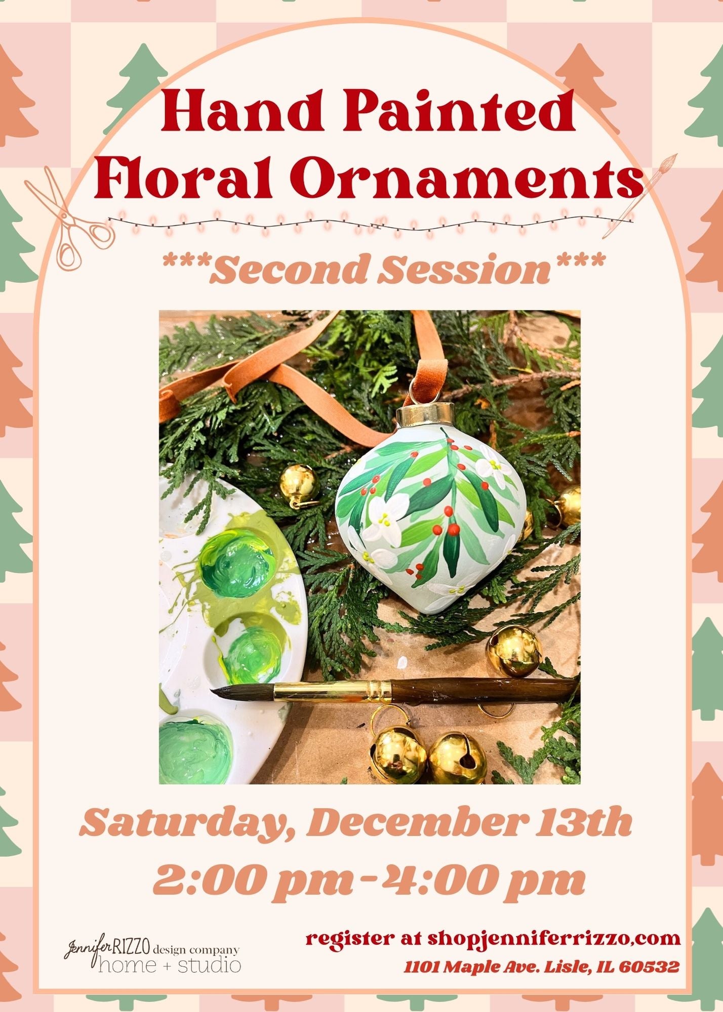Hand Painted Ornaments - Set of two: Saturday, December 13th 2:00pm-4:00 pm
