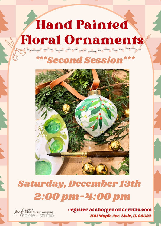 Hand Painted Ornaments - Set of two: Saturday, December 13th 2:00pm-4:00 pm