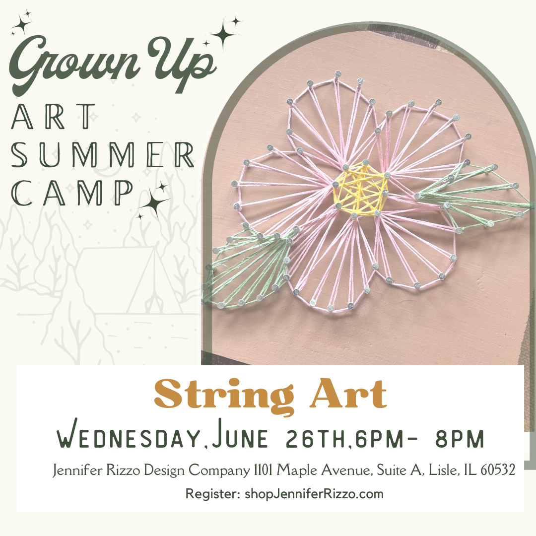 Floral String Art Workshop Wednesday,June 26th 6pm-8pm