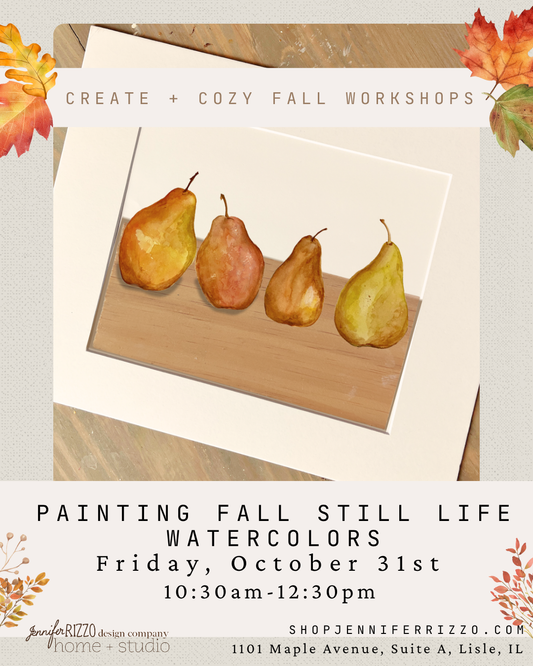 Watercolor Painting Fall Still Life: Friday, October 31st 10:30 am-12:30 pm