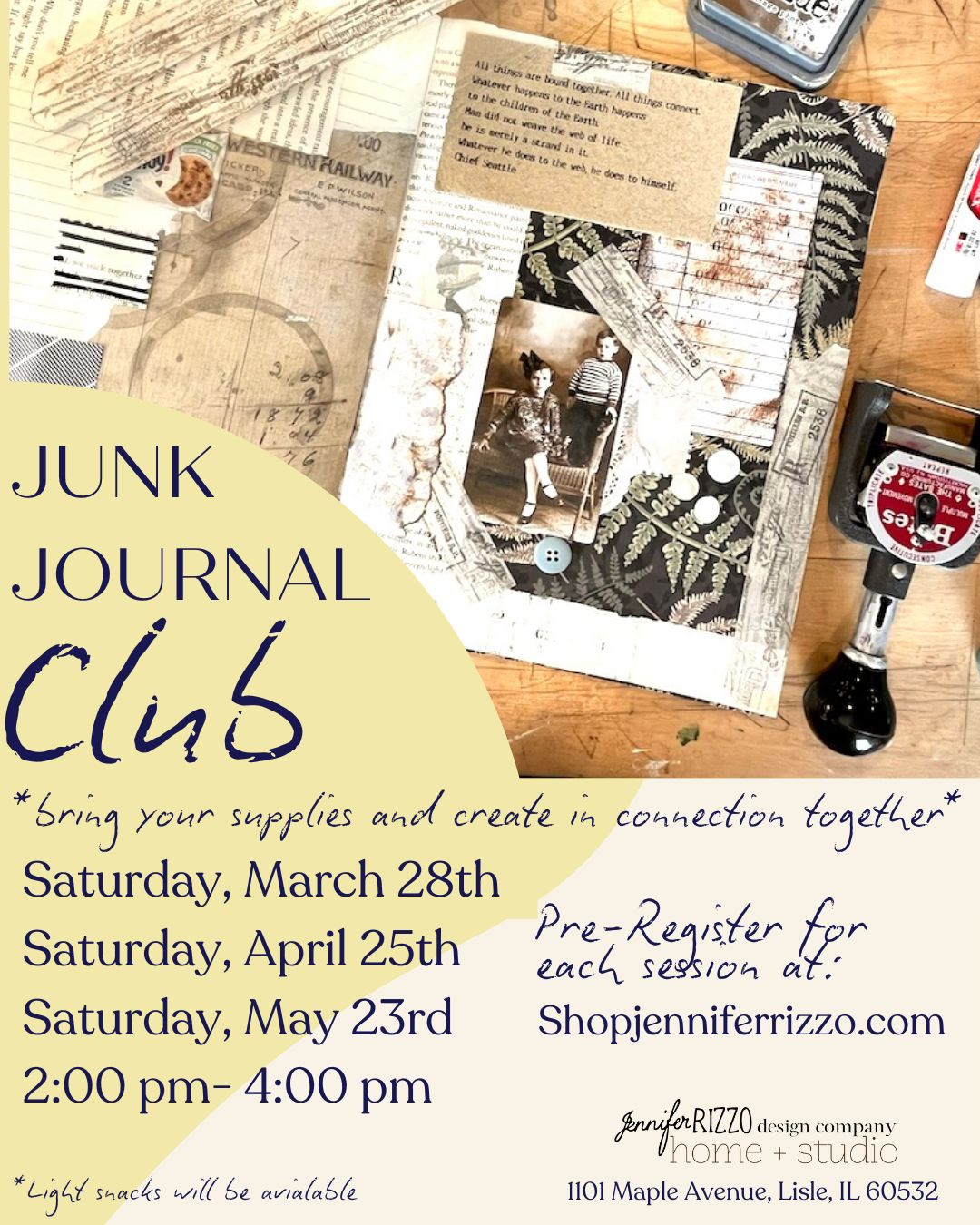 Junk Journal Club: Saturday, March 28, April 25, May 23 2:00p-4:00p