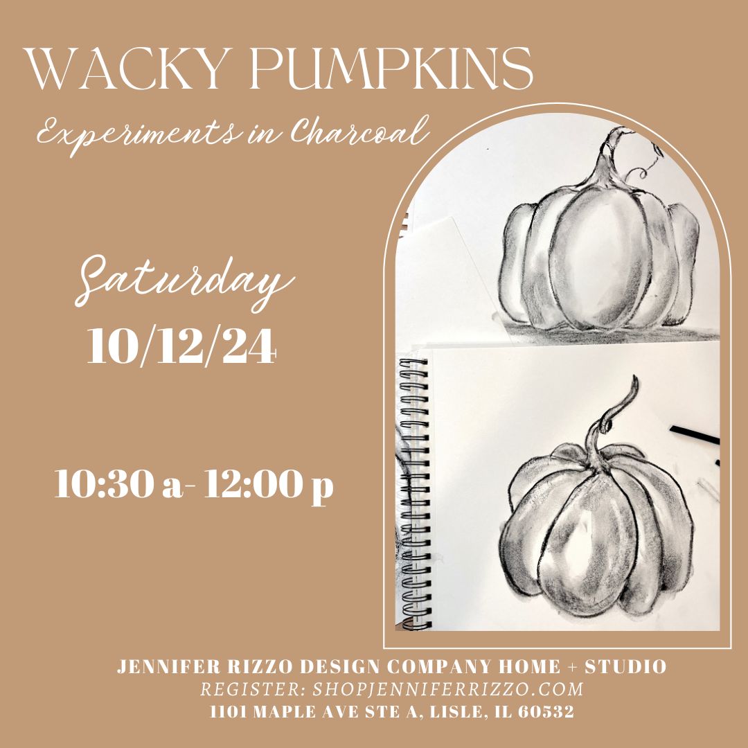 Wacky Pumpkins: A Study in Beginner's Charocal Drawing Art Workshop Saturday October 12th 10:30am-12:30pm