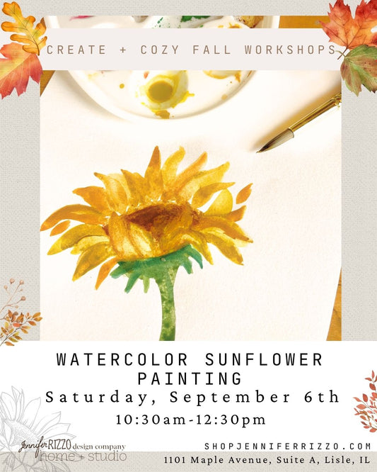 Watercolor Sunflower Painting Workshop Saturday, September 6th 10:30 am-12:30 pm
