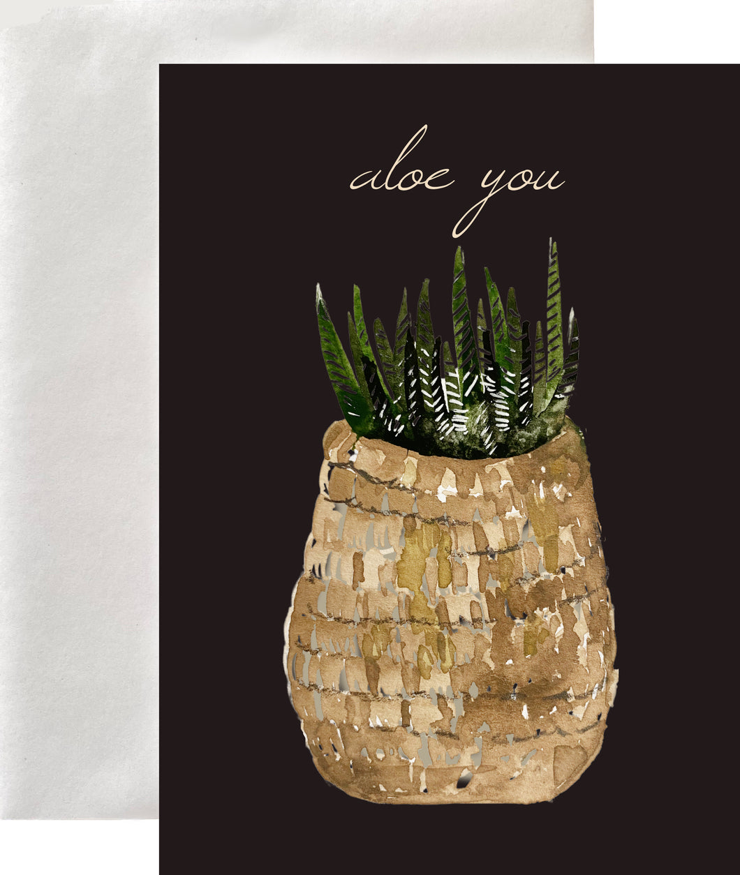 Aloe You Plant 5 x7 Greeting Card Blank Inside