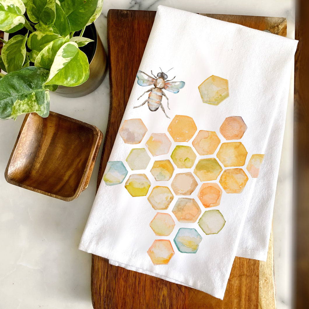 The Bee and Honeycomb 100% Cotton Tea Towel