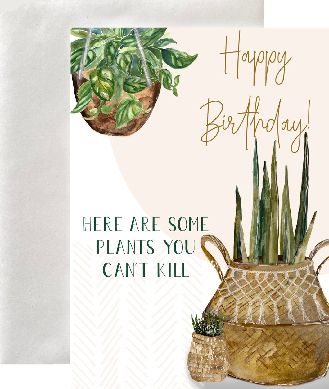 Happy Birthday Here Are Some Houseplants Greeting Card Blank Interior