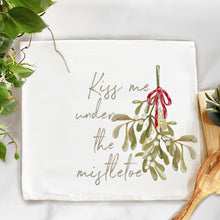 Load image into Gallery viewer, Kiss Me Under The Mistletoe Cotton Tea Towel
