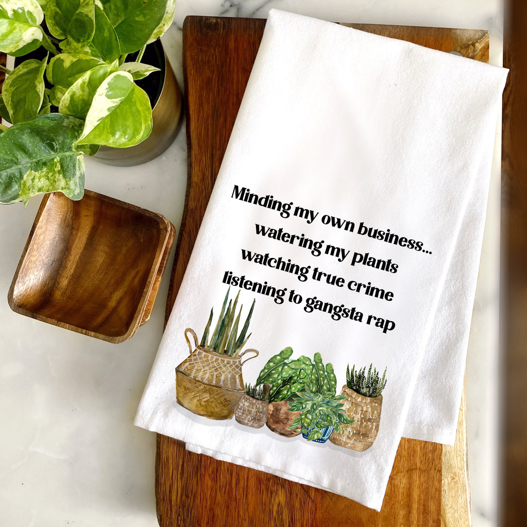 Minding My Own Business Cotton Tea Towel