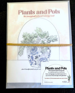 Plants and Pots Adult Coloring Book with Art Print