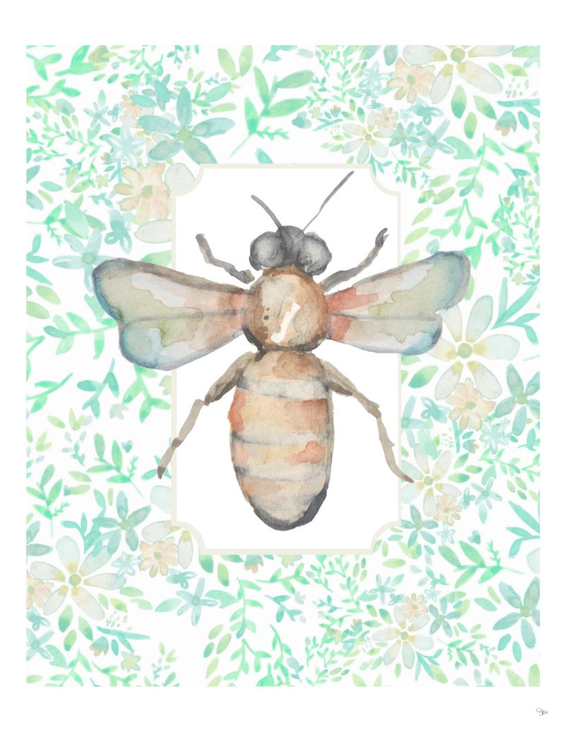The Garden Bee Digital Art Print by Jennifer Rizzo