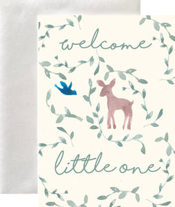 Welcome Little One Greeting Card Blank Interior