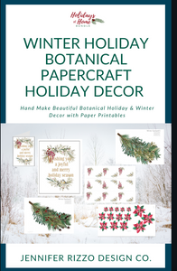 Winter Holiday Botanical Papercraft Decor Bundle-Digital Download